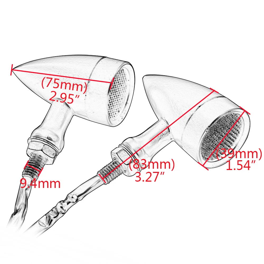 Сигналы поворота для мотоцикла стоп-сигналы в черную ретро-сетку поворотник