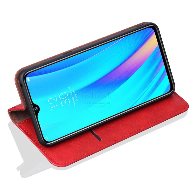 Винтажный кожаный флип чехол для OPPO Realme X lite / 3 pro Роскошный кошелек с подставкой