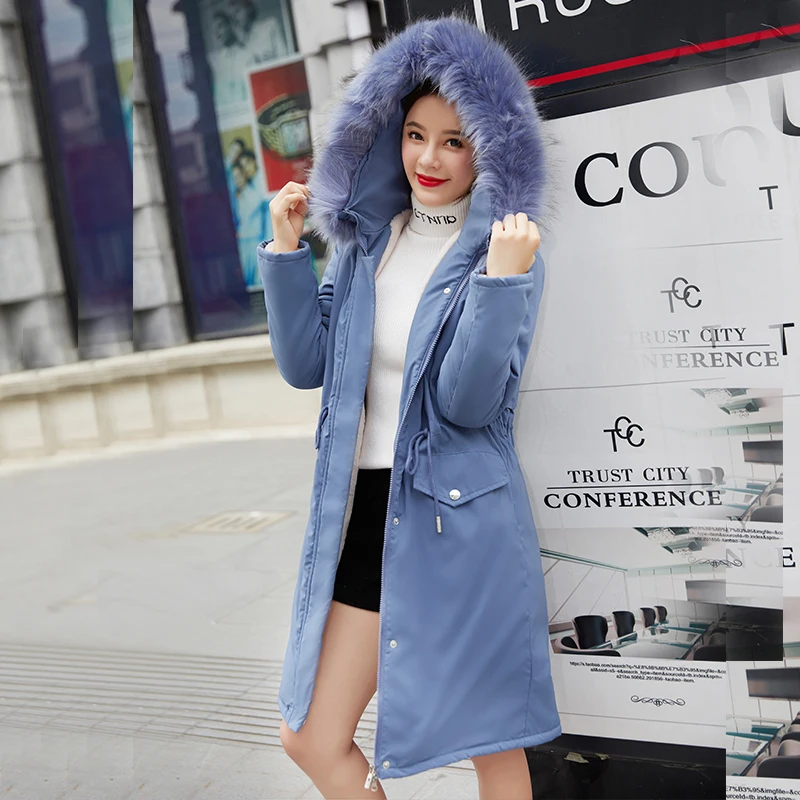 Winter Parkas jacket 2019 winter women's jacket fashion hooded fur collar thick warm long winter coats -30 degree snow jackets