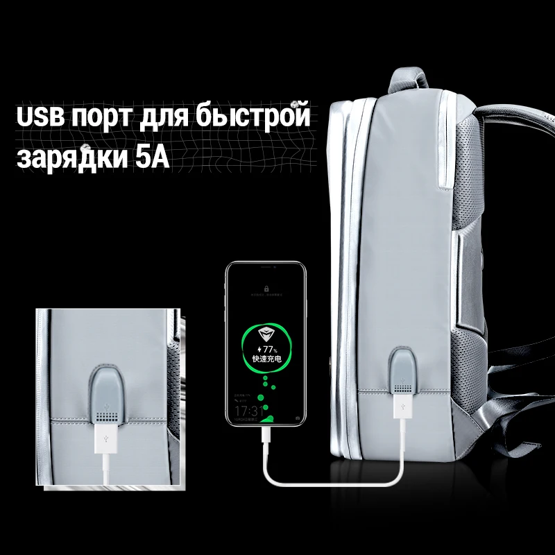 Мужской рюкзак MACHENIKE B500 подходит для 15 6 дюймового ноутбука с USB зарядкой