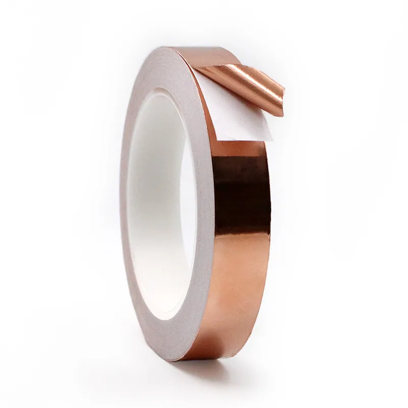 

20 Meters Single Side Conductive Copper Foil Tape Strip Adhesive EMI Shielding Heat Resist Tape 2mm 3mm 4mm 5mm 6mm 8mm 10mm