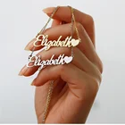 Ожерелье Noelia из 18-каратного золота с именем на заказ, ожерелье с кулоном в виде сердца из нержавеющей стали на заказ для женщин, ювелирные изделия в подарок