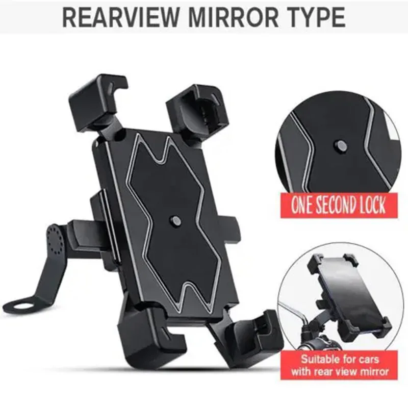 Bicycle Mobile Phone Holder Bracket Mountain Bike Riding Mobile Phone Navigation Stand for Handlebar/Rearview Mirror EM88