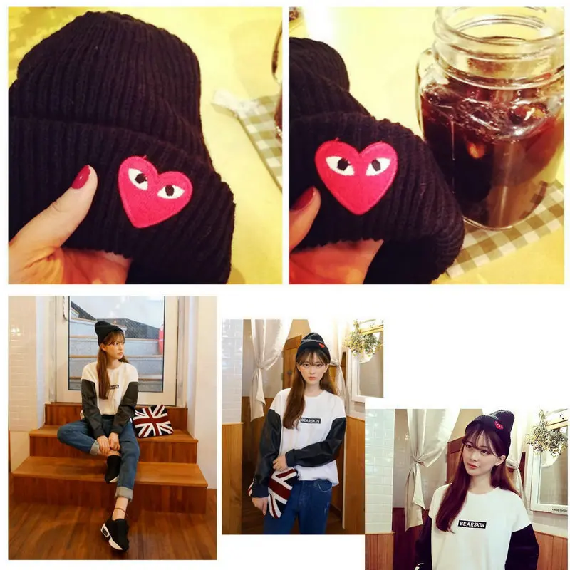 Зимние шапки для женщин Новые облегающие вязаная флуоресцентная шапка в форме