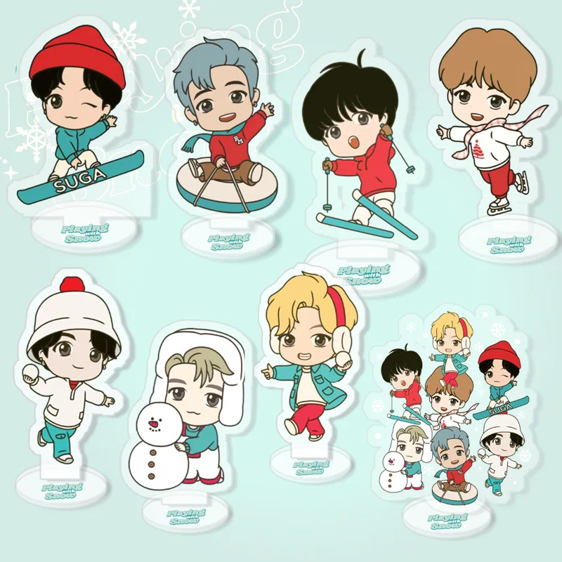 

KPOP Bangtan Boys TinyTAN праздник 2021 мультяшная акриловая экшн-фигурка модель настольное украшение подарок для косплея JIMIN V SUGA JK JIN