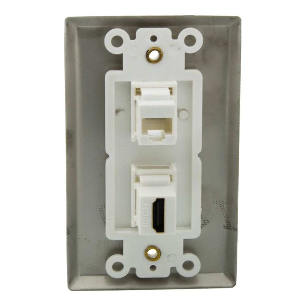 1 комплект из нержавеющей стали порт HDMI V2.0 Порт CAT6 RJ45 розетка к розетке настенная