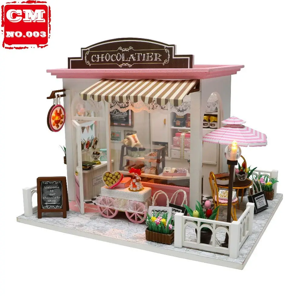 

DIY Doll House Miniature Dollhouse With Furnitures Wooden House Miniaturas Toys For Children New Year Christmas Gift C&M