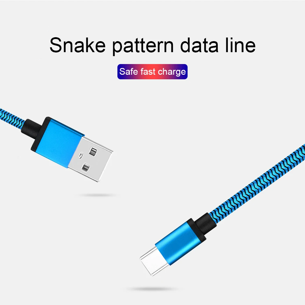 1 м/2 м usb type-C кабель для samsung S9 Xiao mi Red Note 7 9 1A/1.7A провод быстрой зарядки зарядного