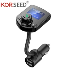 KORSEED Car FM Transmitter Bluetooth Kit 3.1A Car Charger USB Port AUX Audio Radio LCD Display Mp3 Player Phone Handsfree Carkit