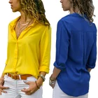 Женская блузка 2021 шелковая рубашка винтажная Блузка с V-образным вырезом шифоновая блузка Топ с длинным рукавом Женские офисные рубашки повседневные женские блузки