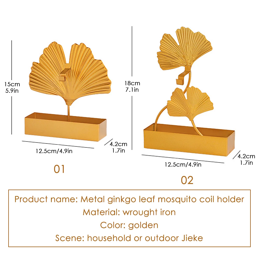 

Mosquito Coil Holder Metal Ginkgo Leaf Mosquito Coil Holder Summer Day Iron Mosquito Repellent Incenses Rack Home Decoration