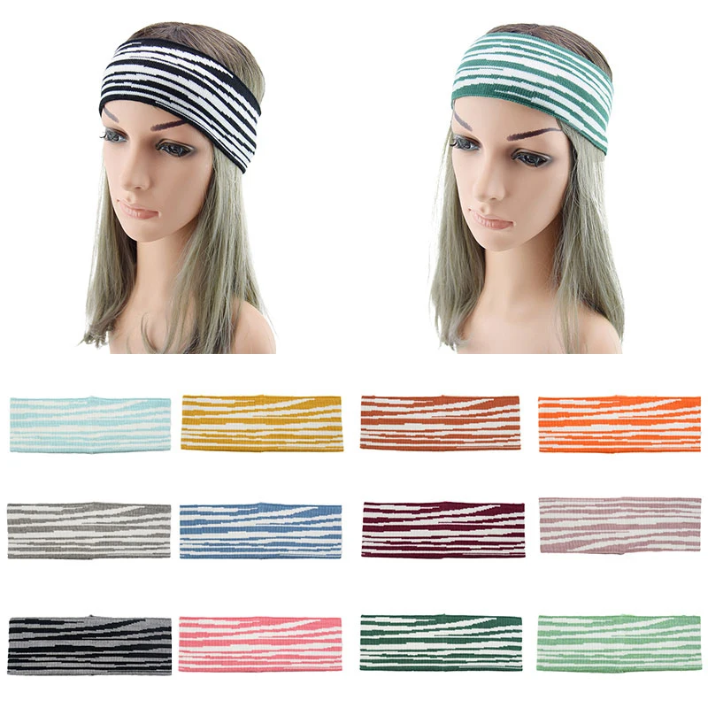 

Hair Accessories for Women Hip-hop Cool Fashion Headbands 1PCS Stretch Winter Headscarf Zebra Pattern Hairband Knitted Headgear