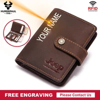 crazy horse leather card holder wallets men rfid blocking magic bifold leather slim mini wallet small money bag male coin purses