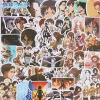 50pcs anime attack on titan pvc waterproof graffiti stickers for laptop motorcycle skateboard computer luggage decal sticker