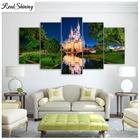 5 панелей Золушка вышивка алмазный замок полная Алмазная картина алмазной мозаики арт несколько изображений 3d природные пейзажи F805