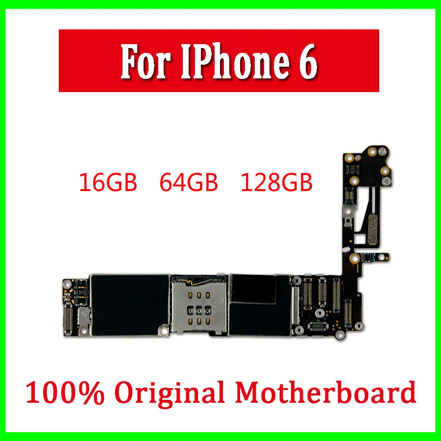 Оригинальная материнская плата для iphone 6(4,7 дюйма), без сенсорного ID, разблокирована по отпечатку пальца, для iphone 6, материнская плата на 16 ГБ, 64 ГБ, 128 ГБ