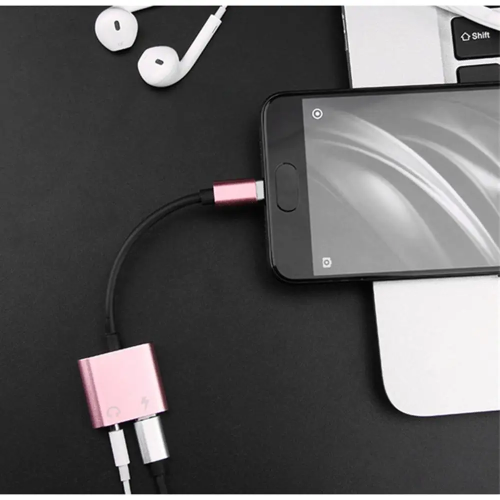 2 в 1 многофункциональный разъем типа C до 3 5 мм AUX аудио наушники USB адаптер
