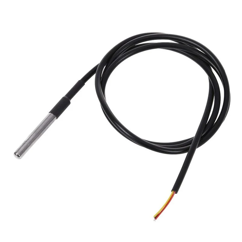 

1PC DS1820 Stainless Steel Package Waterproof DS18b20 Temperature Black Probe Temperature Sensor 18B20 Fit For Arduino