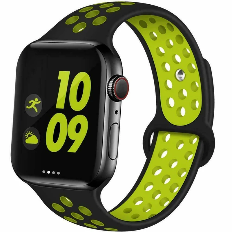 Спортивный силиконовый ремешок для apple Watch 5 40 44 мм Резиновая Спортивная петля Apple