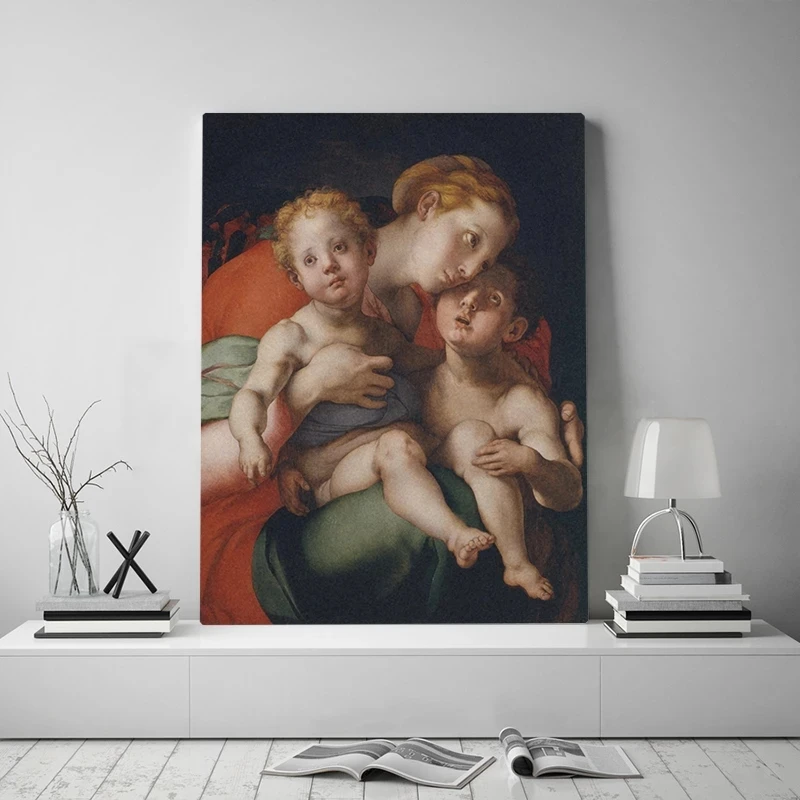 

Printed Madonna with Child Painting Modular Vintage Style Pictures Canvas Wall Art Home Decor Modern Bedside Background Poster