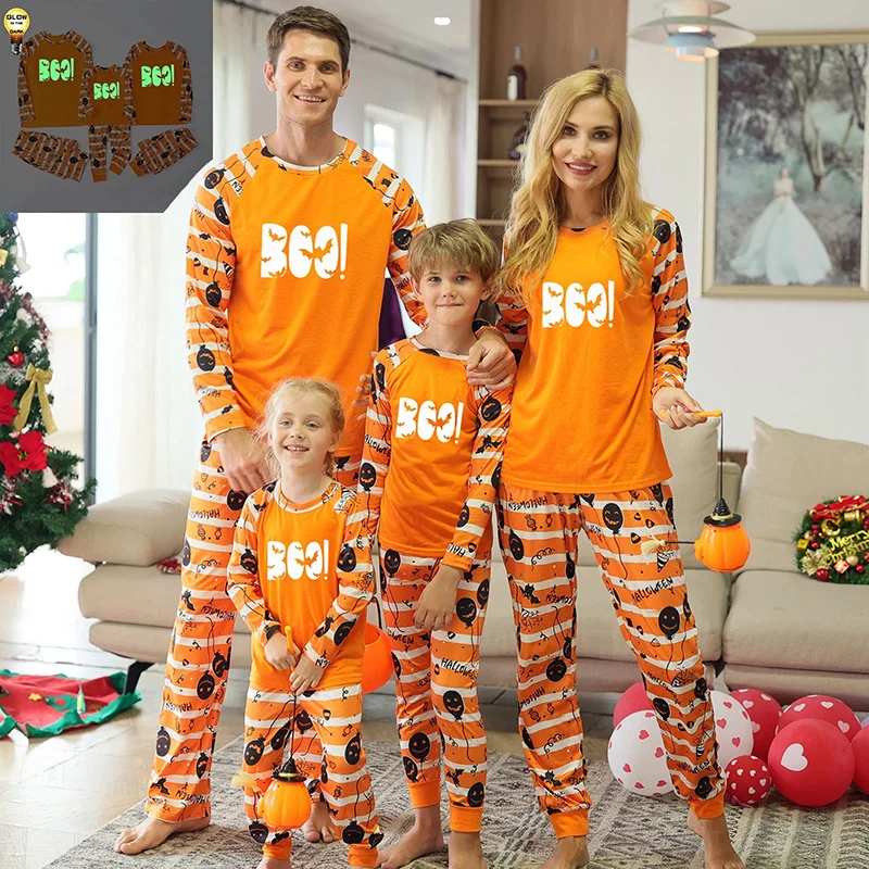 

Новая семейная Пижама на Хэллоуин, одежда для сна для отца, матери, детей, домашняя одежда для взрослых, девочек и мальчиков, рождественские ...