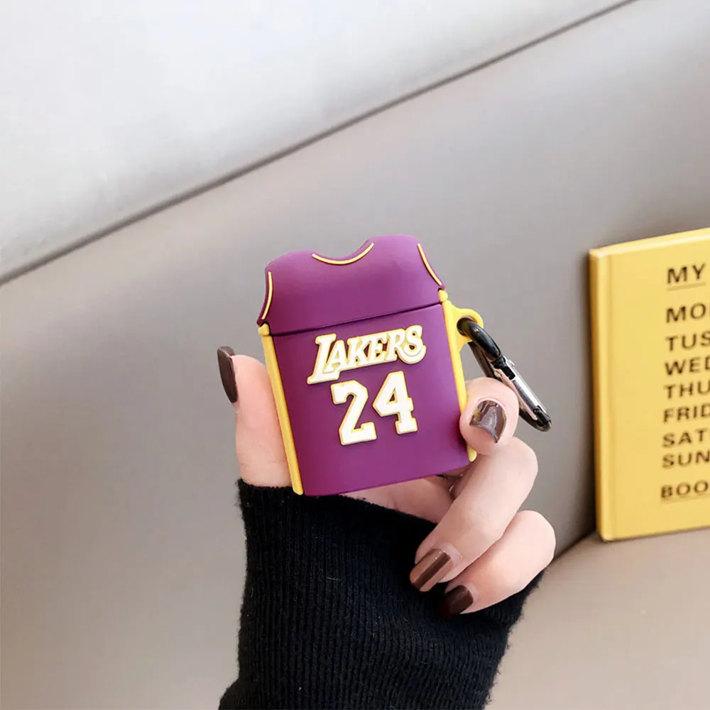 3 3D черные чехлы для наушников Mamba Lakers 24 Jersey Kobe Bryant Celtics 34 Paul Pierce для Apple Airpods 1/2 силиконовый чехол для наушников - Цвет: 3