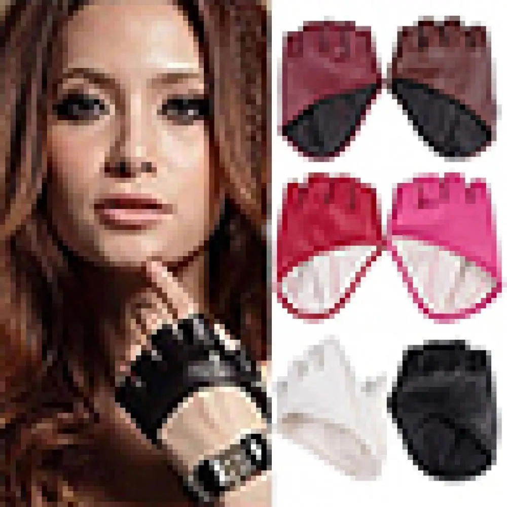 

Женские перчатки из искусственной кожи, перчатки из искусственной кожи с открытыми пальцами для вождения, танцев на шесте, шоу в стиле панк, ...