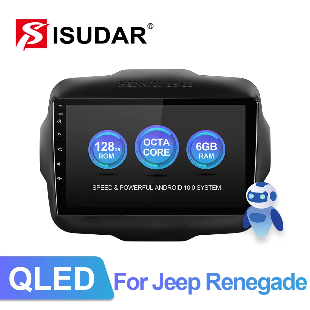 Автомобильный радиоприемник ISUDAR V72 QLED Android для Jeep Renegade 2014 2015 2016 2017 2018 GPS