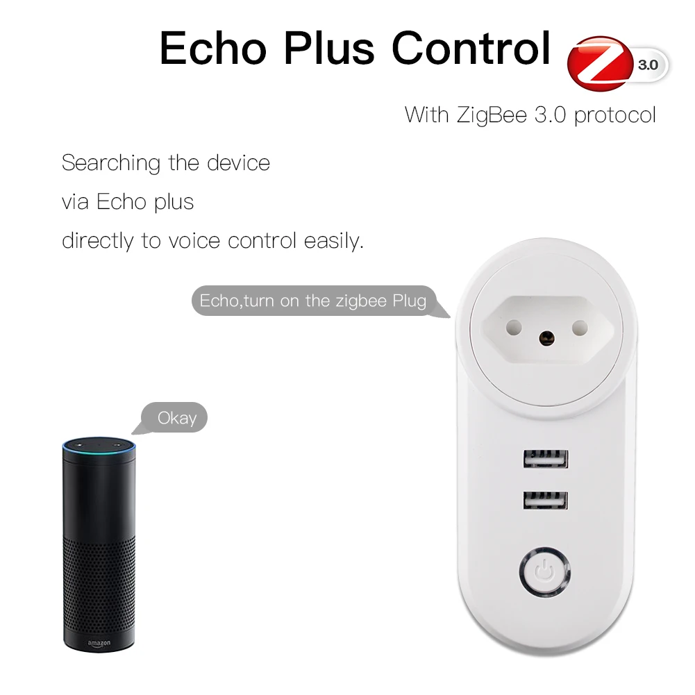 Розетка Беспроводная BR ZigBee3.0 с двумя USB-портами и дистанционным управлением через