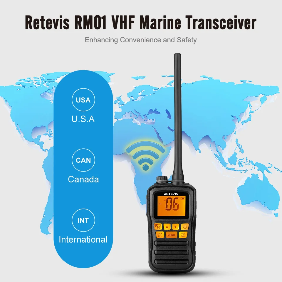 Retevis RM01 морская радиостанция диапазона VHF трансивер IP67 Водонепроницаемая
