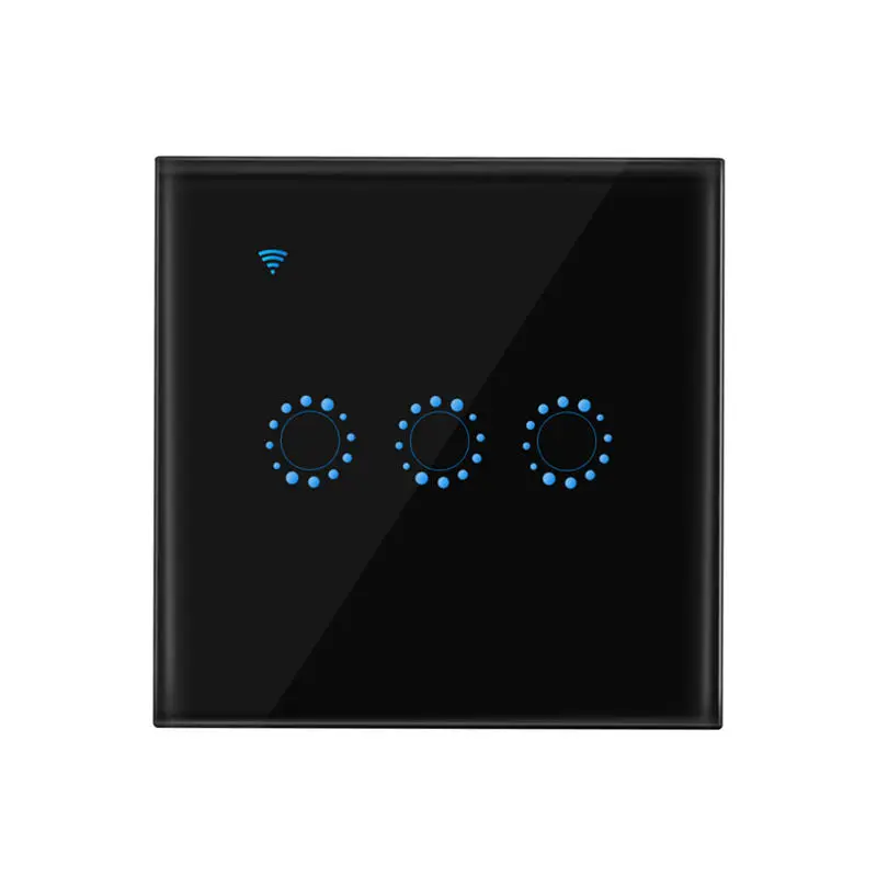 Сенсорный выключатель Умный света панель настенный 3 банды wifi работает с Alexa Google