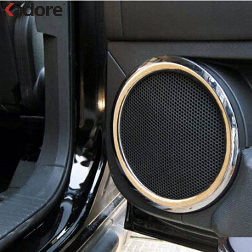 Door Stereo Audio Speaker Cover Trim For Jeep Compass 2011 2012 2013 2014 2015 ABS Chrome Interior Accessories Car Styling 4pcs