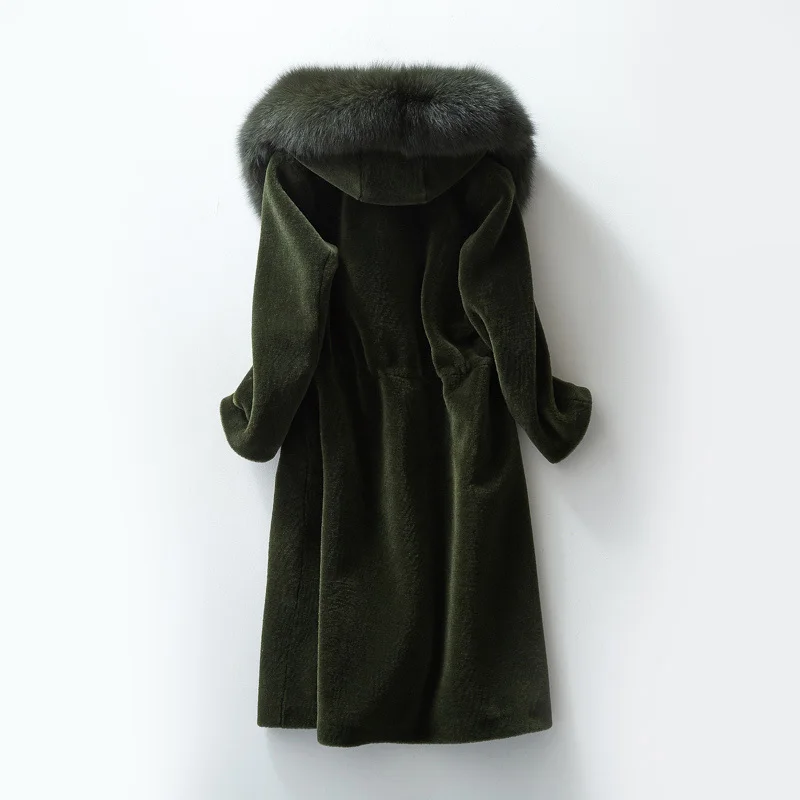 100% натуральное шерстяное Женское пальто из натуральной овечьей шерсти зимнее с