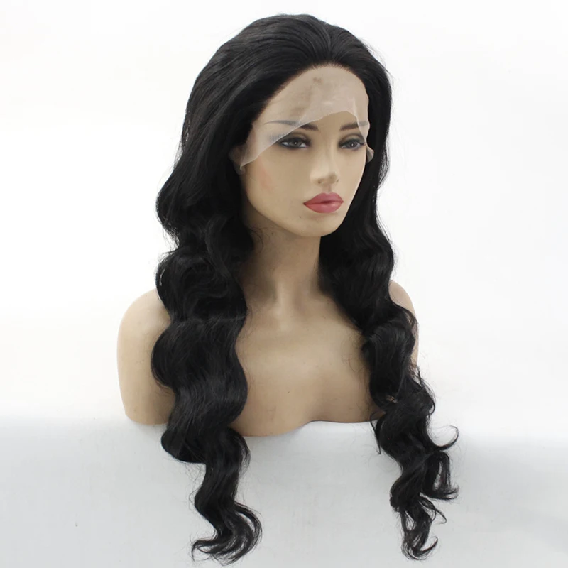 # 1B натуральные черные парики на кружеве 150% плотность мягкие бесклеевые Длинные