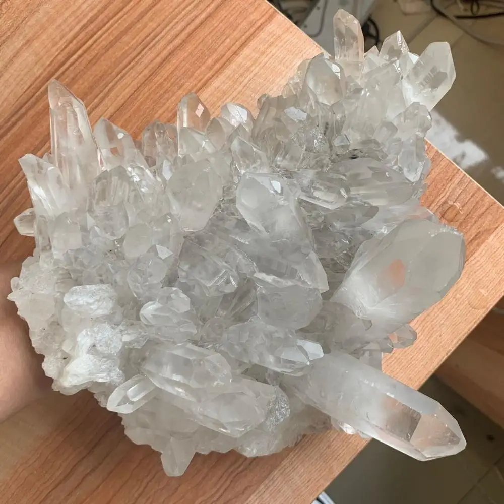 

2120g TOP 100% Natural White Quartz Crystal Cluster Mineral Specimen healing