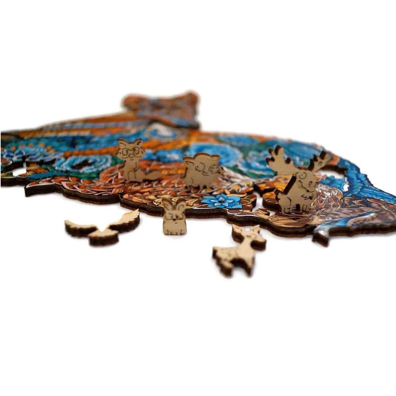 

HIINST 138pc Forest Deer Shape Building Block Wooden Jigsaw Puzzle Toy Each Piece Unique Animal Shape Adult Game