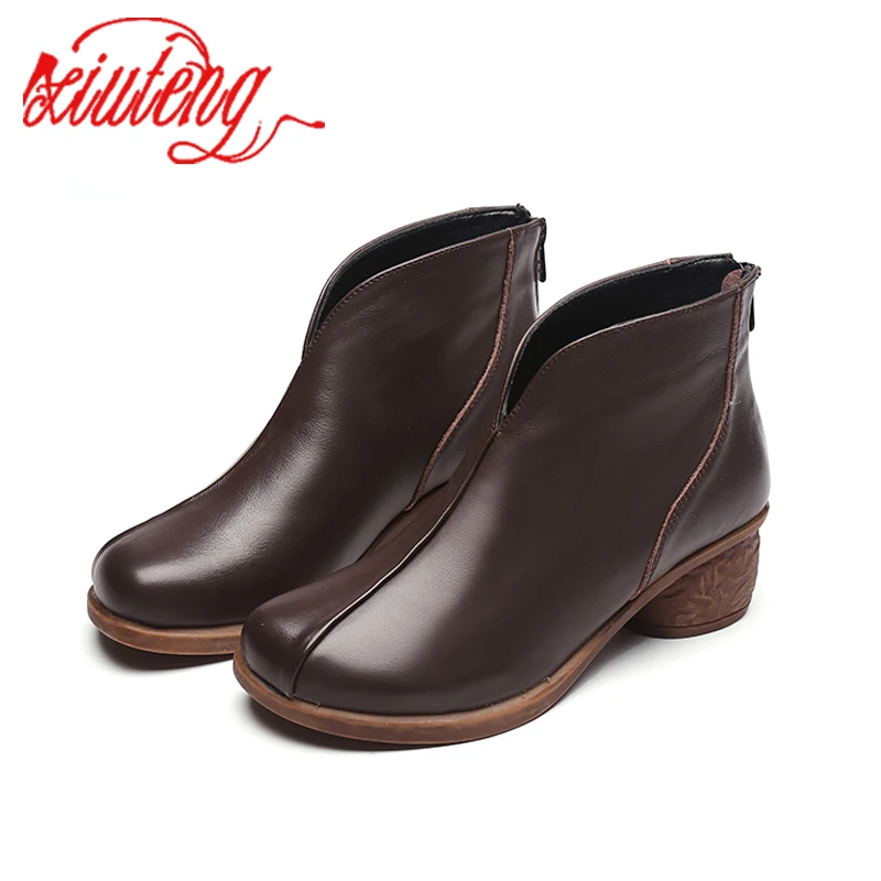 

Xiuteng Genuine Leather Winter Boots Women Chelsea Shoes Booties Woman Ankle Boots Platform Shoes Botines Mujer 2022