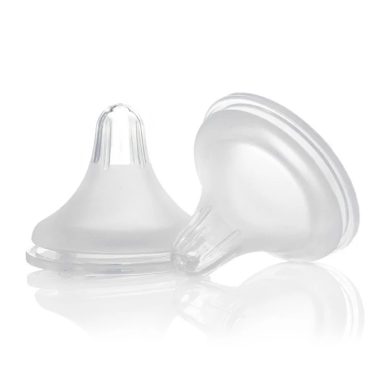 Силиконовая гелевая бутылочка для кормления с широким горлышком соска