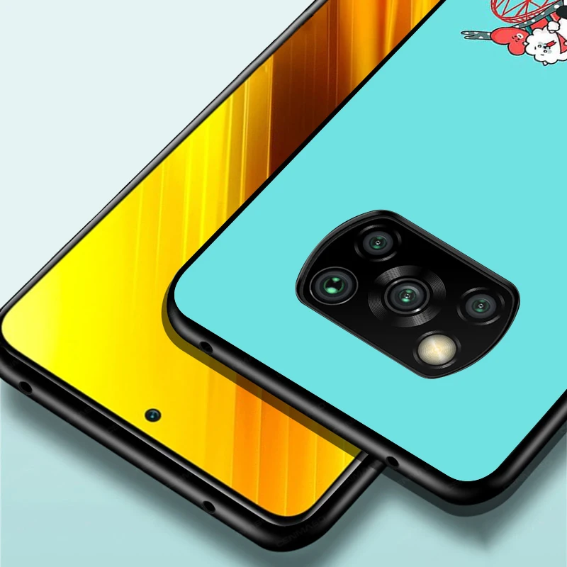 

Fashion Cartoon BT21 for Xiaomi Mi Mix 3 A3 A2 A1 Poco M3 M2 C3 X3 X2 NFC F2 F1 CC9 CC9E Pro Black Phone Case