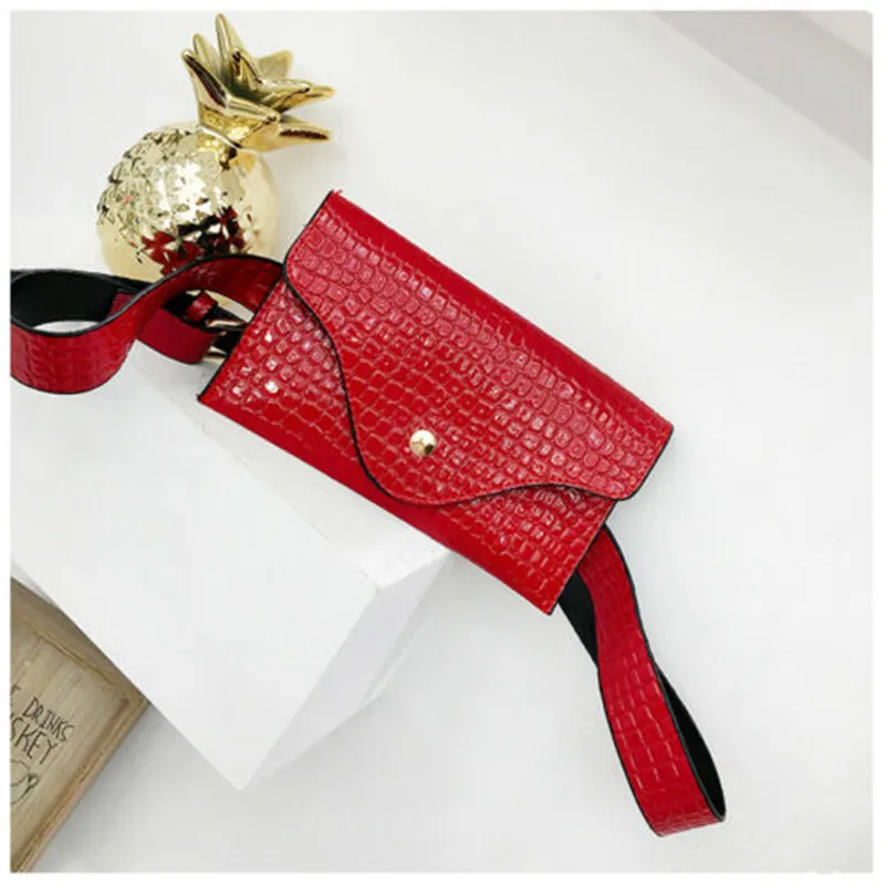 

Crocodile pattern Fanny Pack Lady 2020 New Fashion Women PU Leather Waist Belt Bag Mini Waist Packs Lady Leather Small Belt Bags