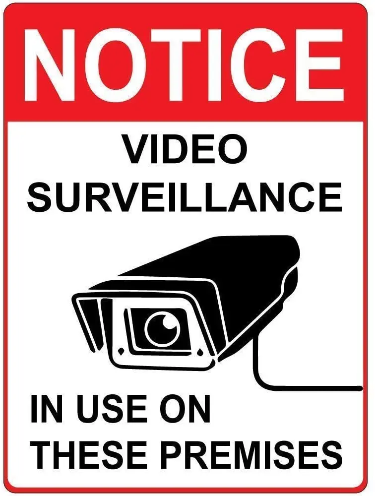 

Bit TINBG Video Surveillance in Use On These Premises Vintage Aluminum Metal Tin Sign Warning New Sign