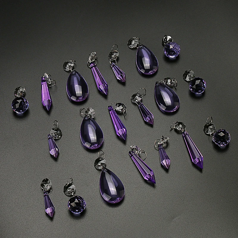 H &amp D фиолетовый хрустальный стеклянный шар люстра призмы подвески части бусины