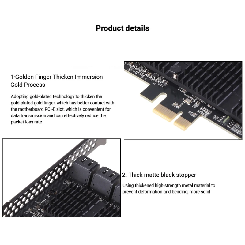 

16 Port PCIe Card SATA III Controller Expansion Card w/ Standard Profile Bracket 6Gbps PCIe to SATA 3.0 Host Controller