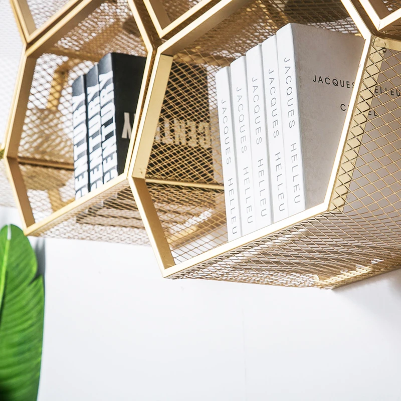 Креативный Золотой Встроенный Настенный шкаф сделай сам книжный в ряд мебель для