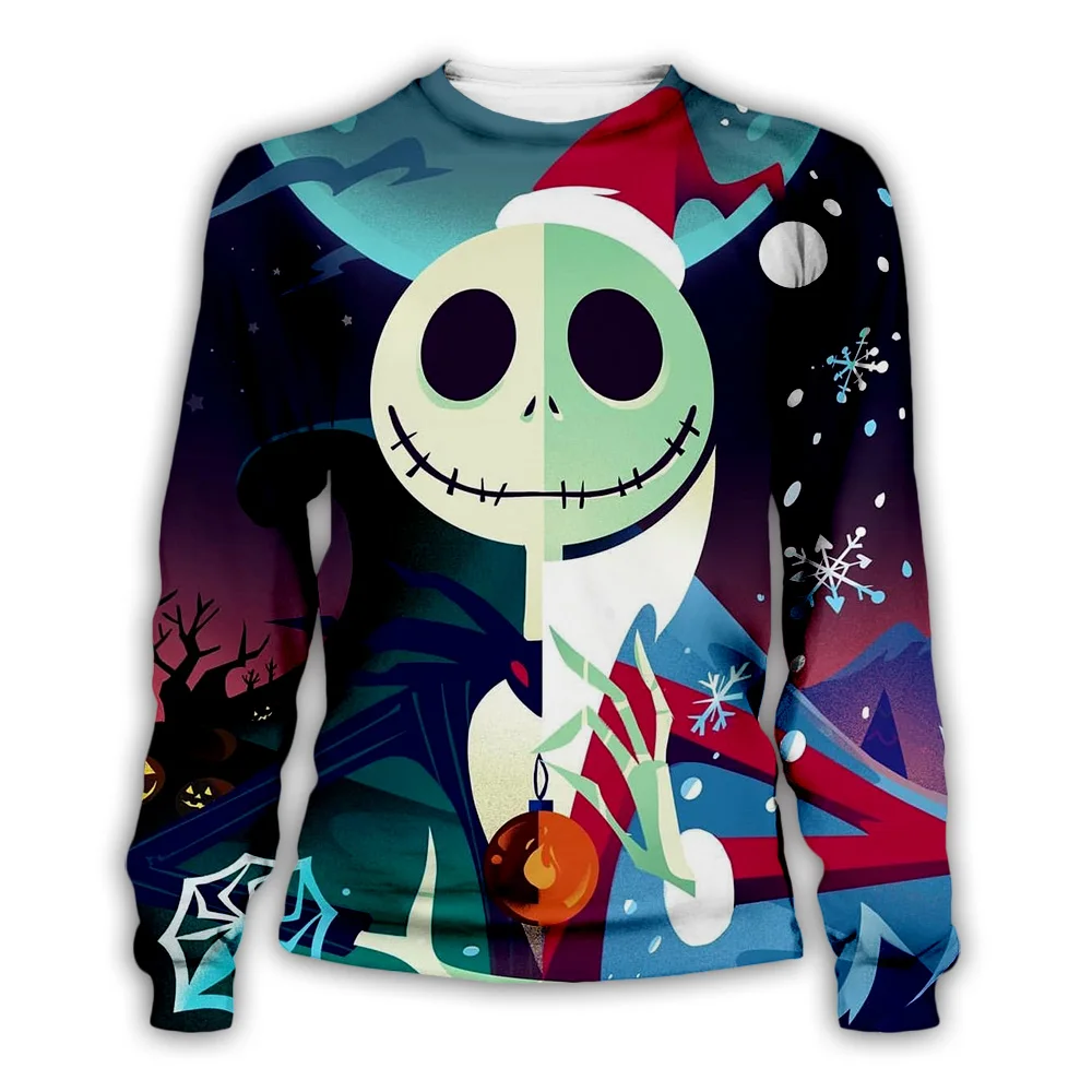 

PLstar Cosmos Halloween Nightmare before Christmas jack skellington Horror Funny Long Sleeve Women/Men 3DPrint Men's Hoodies B1