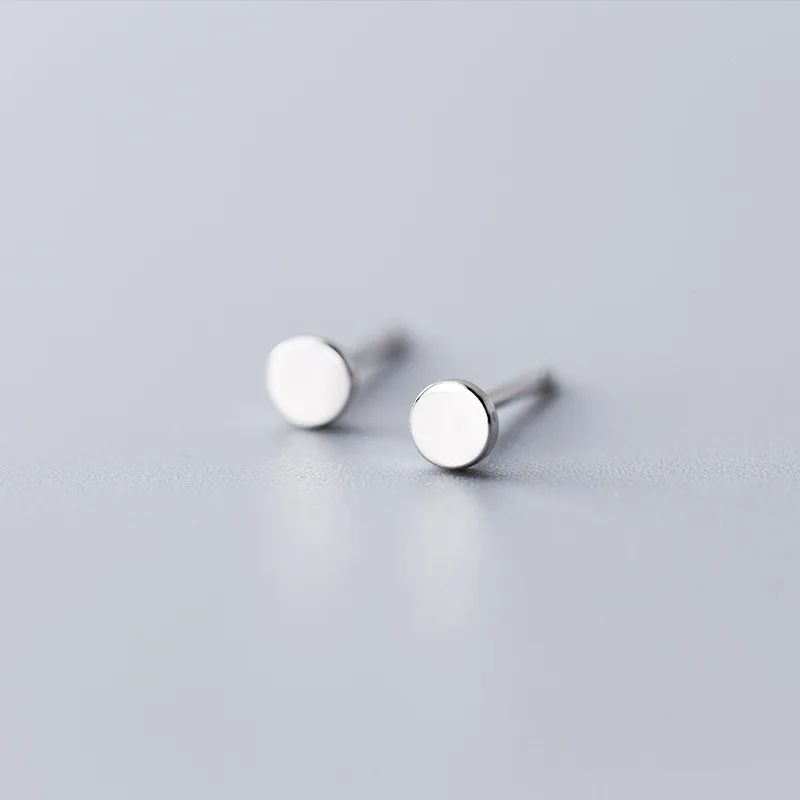 Silver Round ElfoPlataSi, настоящее 925 пробы, серебро, золото, треугольник, сердце, звезда, крест, круглые серьги-гвоздики для женщин, серебро, 925, ювелирное изделие, ED395 - Окраска металла: Silver Round