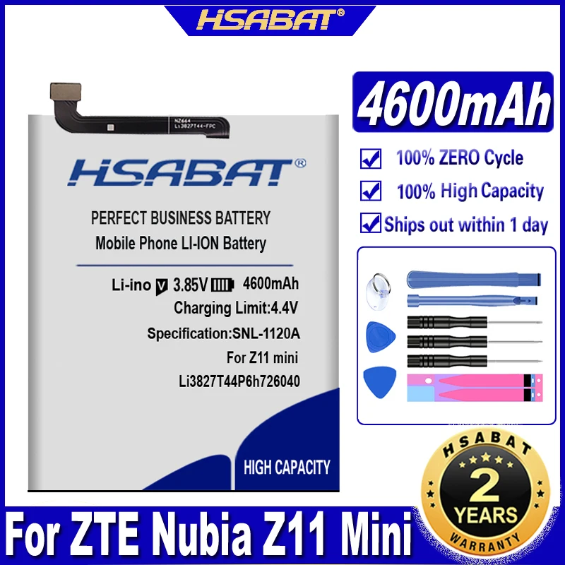 Аккумулятор HSABAT 4600 мАч Li3827T44P6h726040 для ZTE Nubia Z11 Mini NX529J miniS NX549J Z17 mini NX569H NX569 | Мобильные