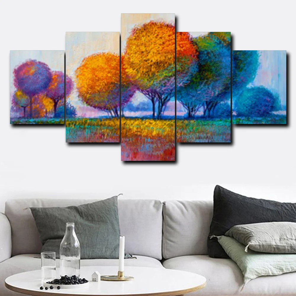 

5 Piece Forest Poster Abstract Wall Art Canvas Painting Posters Living Room Bedroom Decoration Home Decor