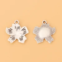 50pcslot tibetan silver flower charms pendants for necklace bracelet jewelry making findings accessories
