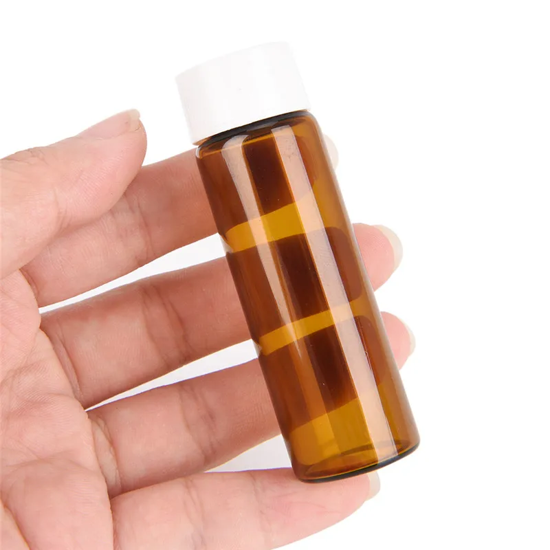 Практичная 2 шт маленькая янтарная бутылка для эфирного масла с пластиковой